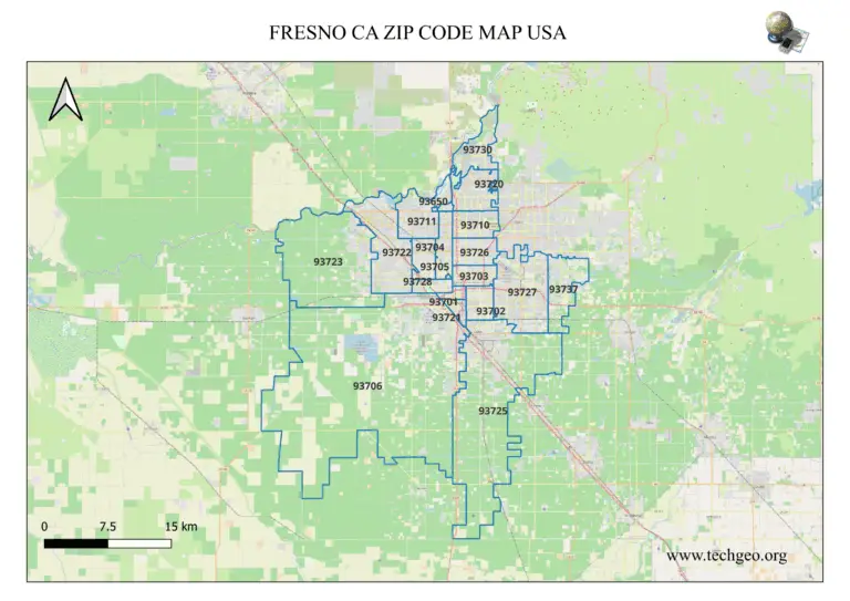 FRESNO ZIP CODE MAP