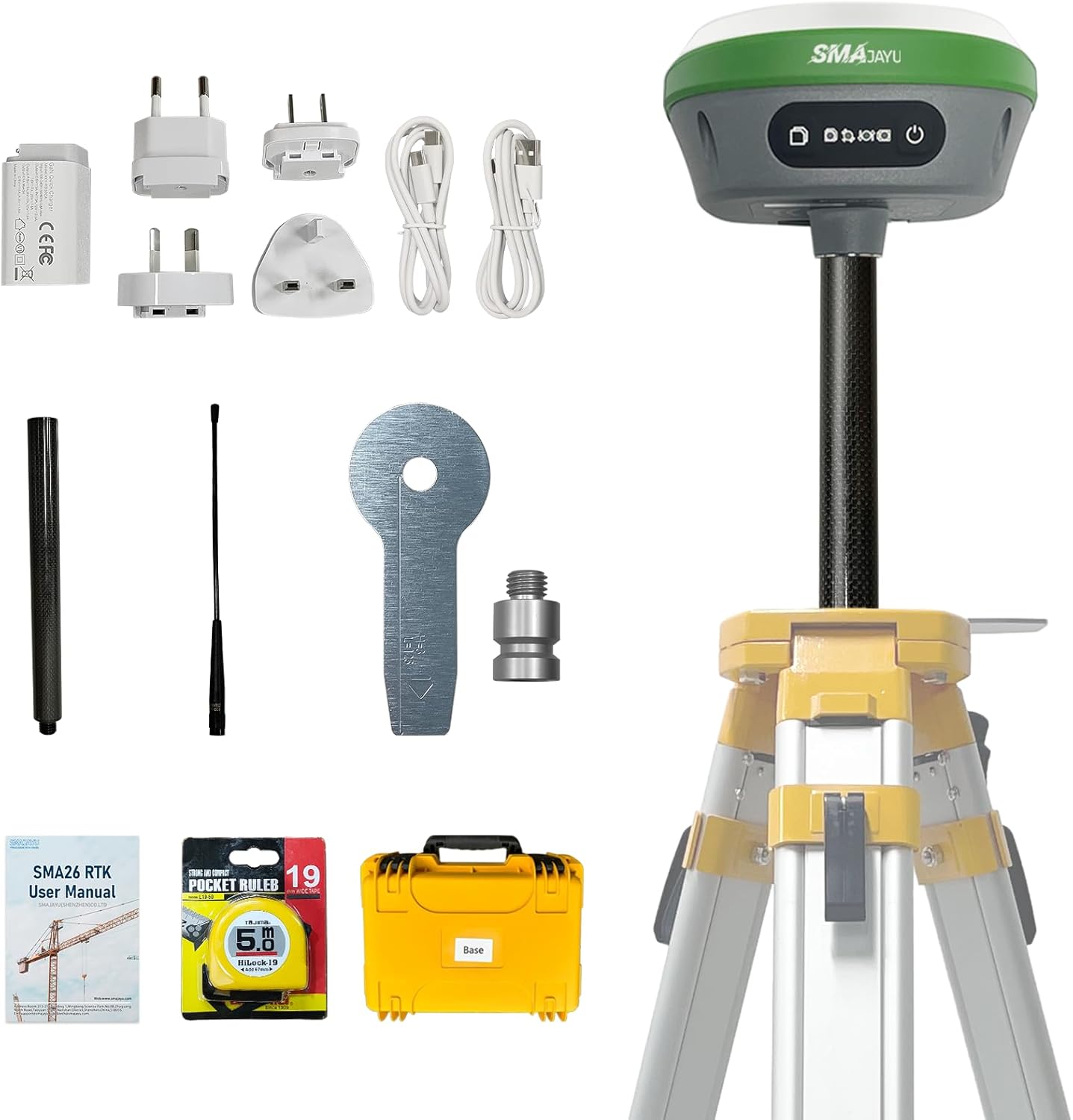 SMA26 RTK Base Station IMU High Accuracy GNSS Receiver Static Surveying NOAA certificated 32G Storage (Exclude Tripod)
