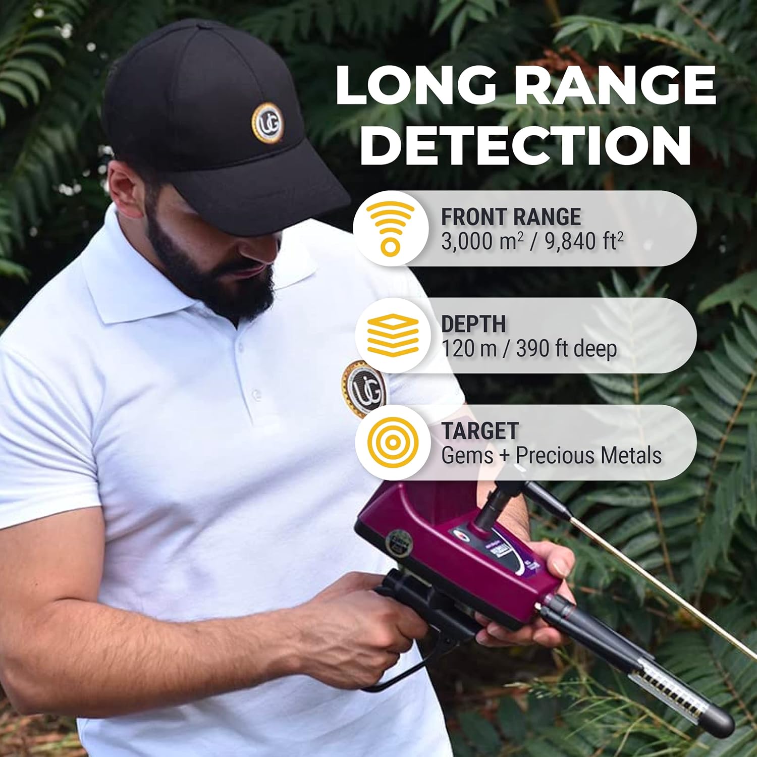 Professional Metal Detector, Highly Precise Diamond & Gemstone Locator for Long Range Detection, Latest Technology