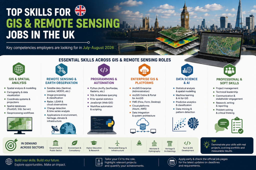 Skills appearing most frequently in GIS Jobs